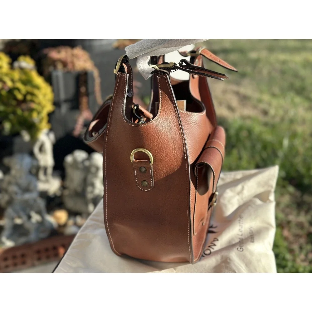 ANONIMO FIORENTINO Women's Made In‎ Italy Grained Hobo Shoulder satchel Handbag